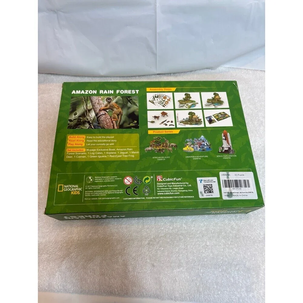 National Geographic Kids Amazon Rain Forest 3D Puzzle CubicFun DS0979h NEW
